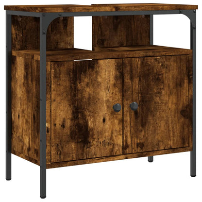 Lavandino per bagno in quercia fumo 60x30x60 cm
