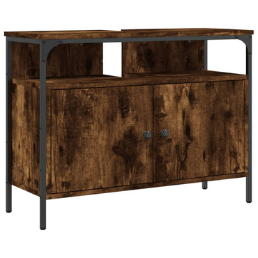 Lavandino per bagno in quercia fumo 60x30x60 cm