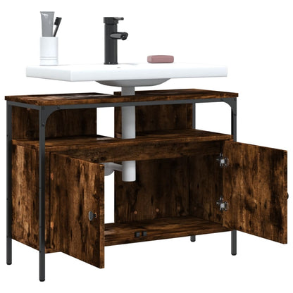 Lavandino per bagno in quercia fumo 60x30x60 cm