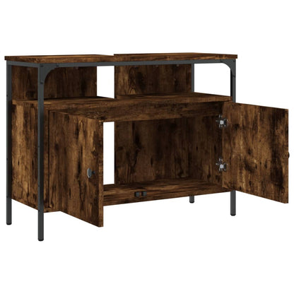Lavandino per bagno in quercia fumo 60x30x60 cm