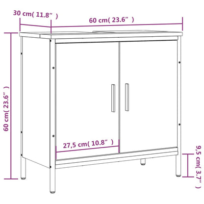 Armadio del bagno Oak marrone 60x30x60 cm