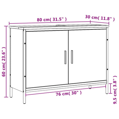 Sonoma oak bathroom sink 80x30x60 cm