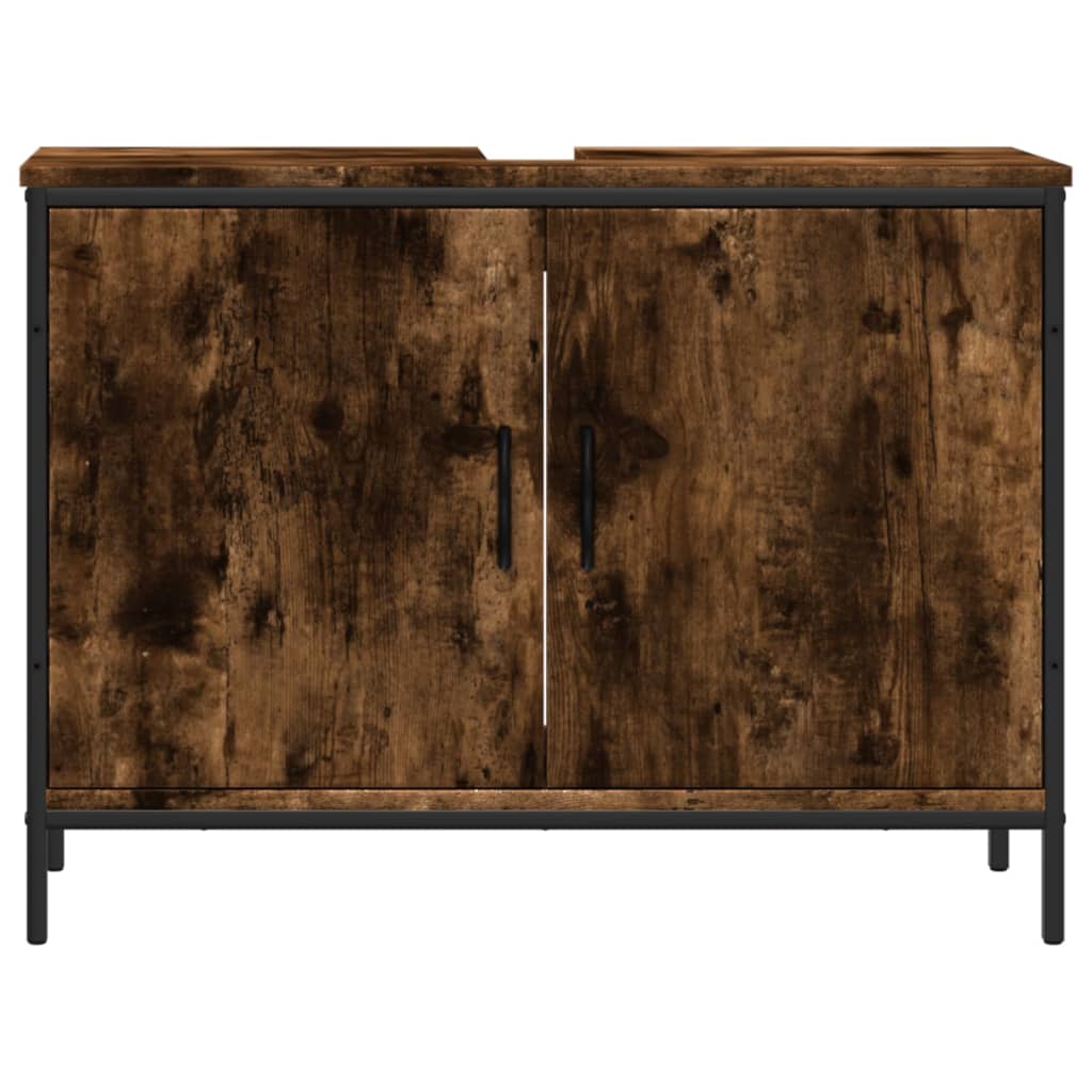 Lavandino da bagno in quercia affumicata 80x30x60 cm