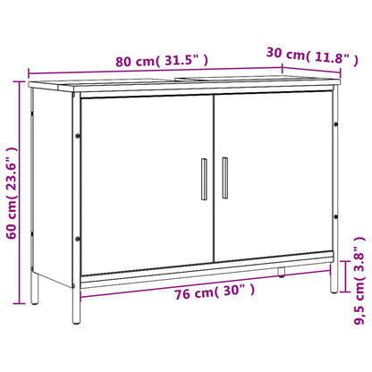 Sonoma Grey Bathnit Borse Borse Armadio 80x30x60 cm
