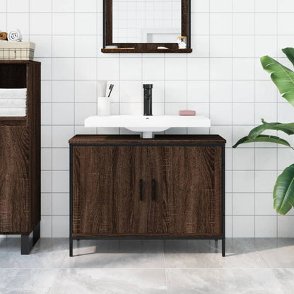 Armadio del bagno Oak marrone 80x30x60 cm
