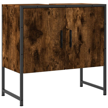 Lavandino per bagno in quercia fumo 60x33x60 cm