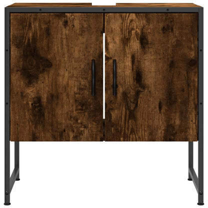 Lavandino per bagno in quercia fumo 60x33x60 cm
