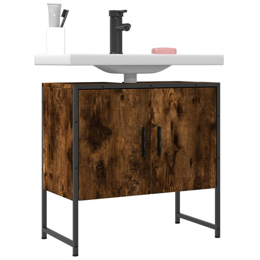 Lavandino per bagno in quercia fumo 60x33x60 cm