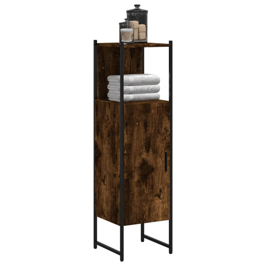 Armadio per bagno in rovere affumicato 33x33x120.5 cm