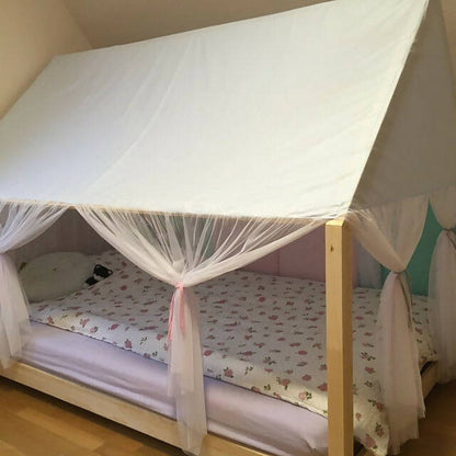Habillage de lit Cabane avec voilage