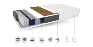 Materasso a molle Family Max in schiuma di cocco 160x200 cm 